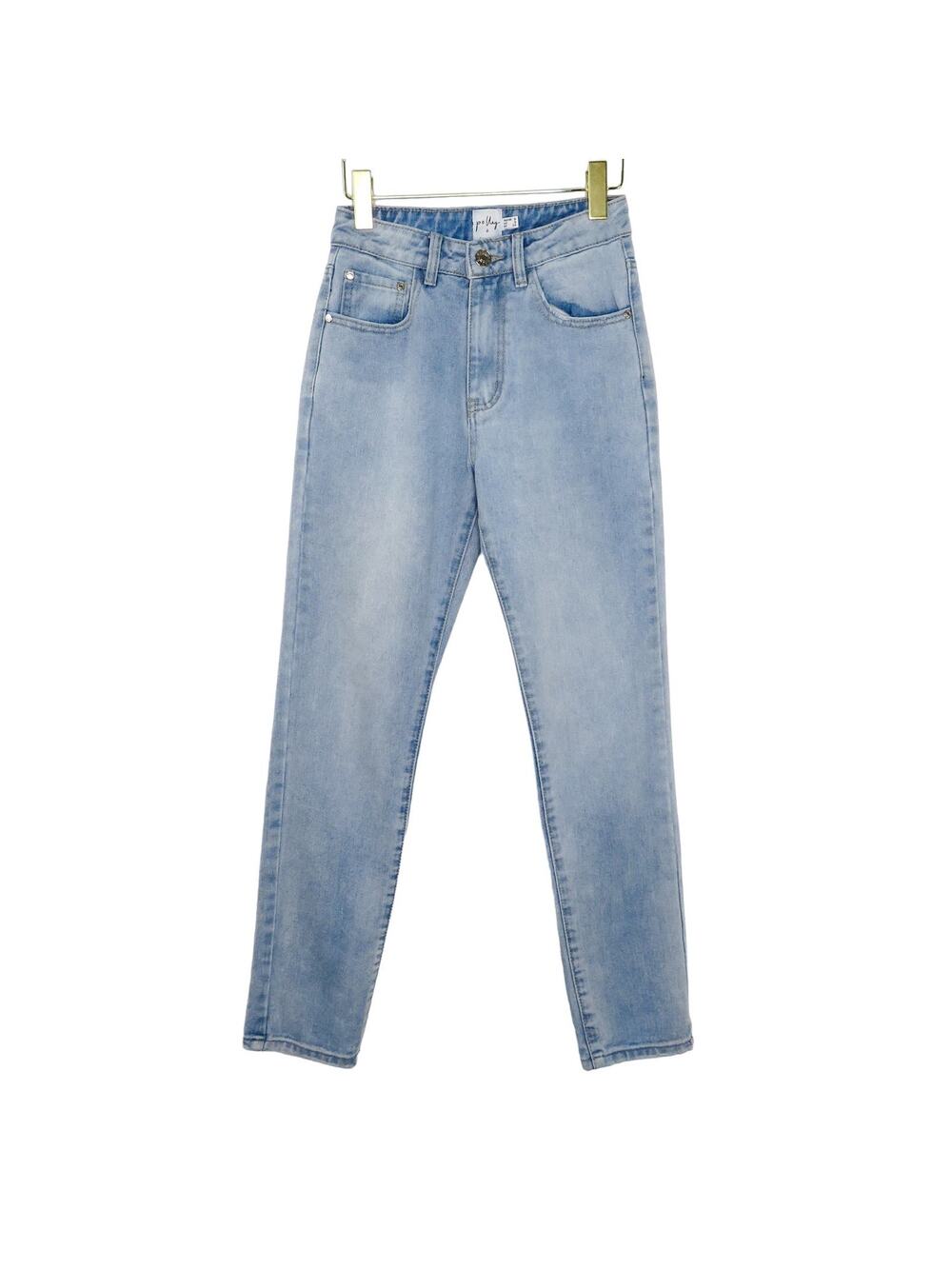 Princess Polly Light Wash High Rise Straight Leg Jeans Size 2 Waist 26"